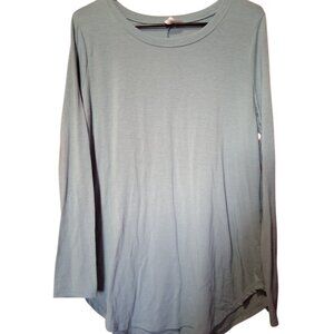 Zenana Premium Large Dusty Blue Long Sleeve Tunic Top
